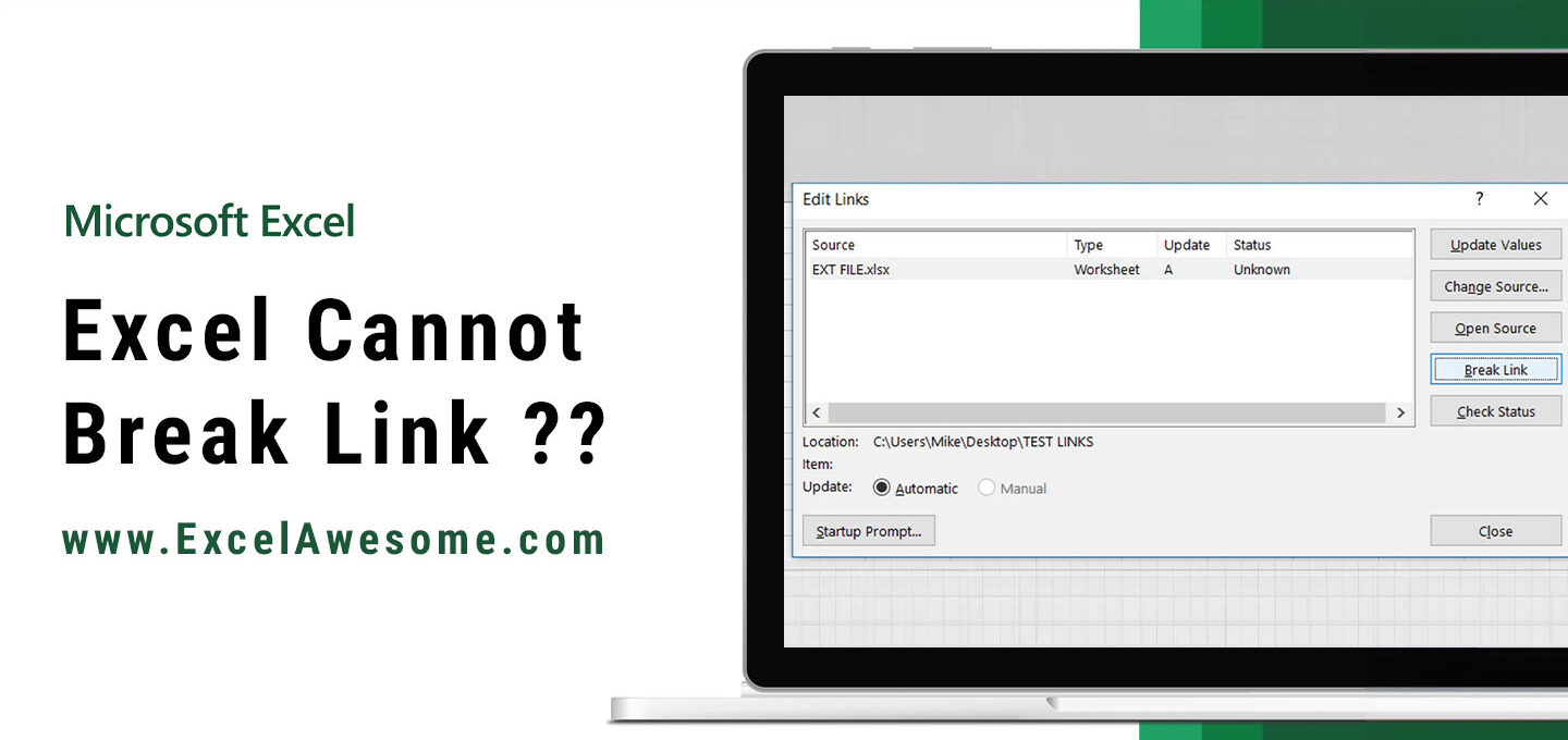 Excel Cannot Break Link
